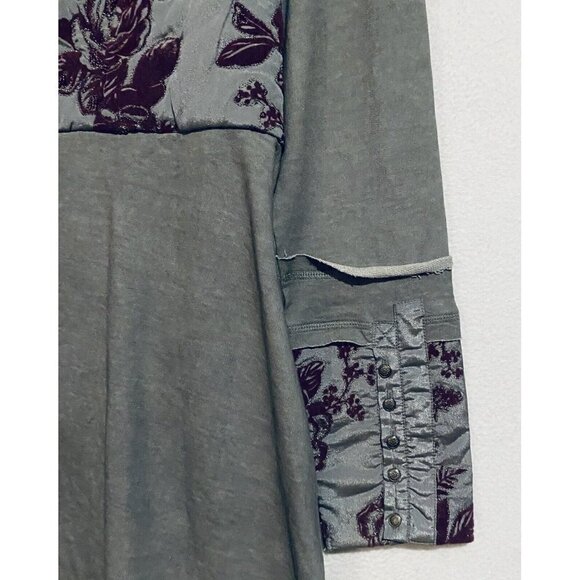 Soft Surroundings Granduer Jacket Womens Medium Gray Purple Embroidered Boho - Picture 5 of 7